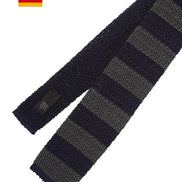 Tie German Collection Knit Ascot Black/Olive Stripe ASOS027AMB