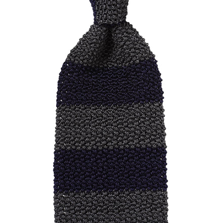 Tie German Collection Knit Ascot Black/Olive Stripe ASOS027AMB