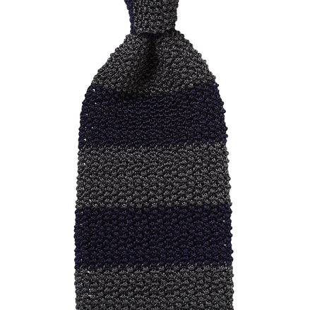 Tie German Collection Knit Ascot Black/Olive Stripe ASOS027AMB