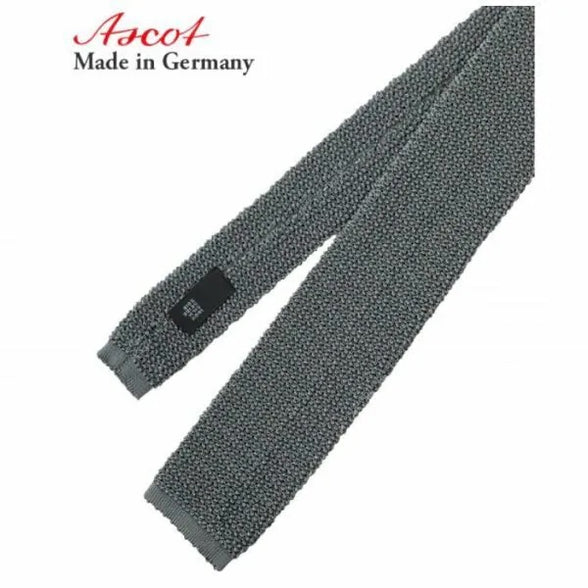 Tie German Collection Knit Ascot Steel Grey ASKS017AAS / ASPS017AMS