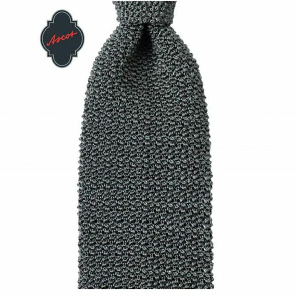 Tie German Collection Knit Ascot Steel Grey ASKS017AAS / ASPS017AMS
