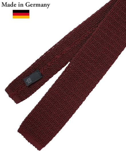 Tie German Collection Knit Ascot Burgundy ASQS013AS