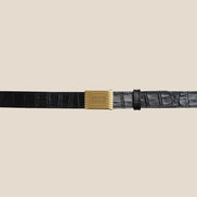Engine Turned 可拆滑動扣皮帶 Black / Brown