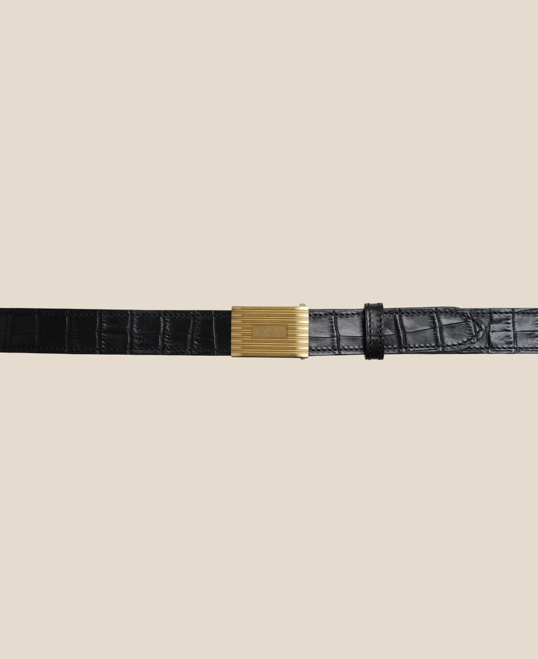 Engine Turned 可拆滑動扣皮帶 Black / Brown