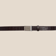 Engine Turned 可拆滑動扣皮帶 Black / Brown