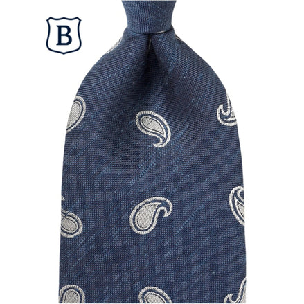 Tie BREUER X Kamakura Shirts Navy Tear Drop BROS132AAP