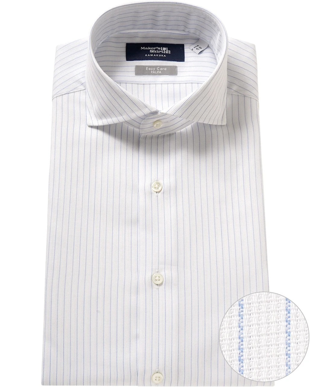 Tokyo Slim Fit - 溫莎領 Panama Mesh 免燙條紋襯衫｜藍色