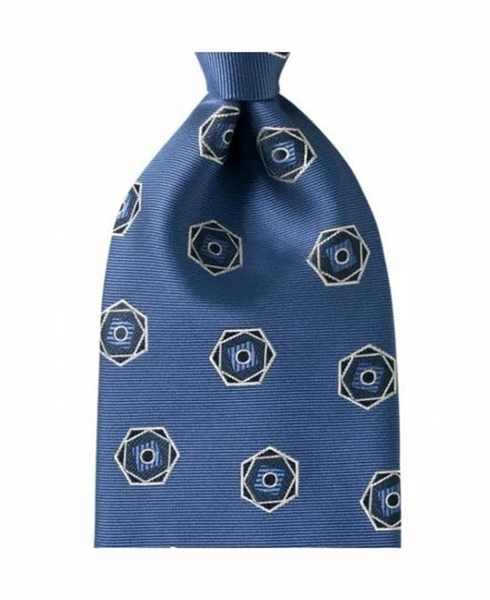 Tie English Archive Collection Blue Geometric Pattern GMMS072AAK
