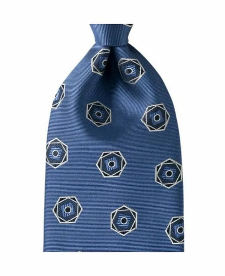 Tie English Archive Collection Blue Geometric Pattern GMMS072AAK