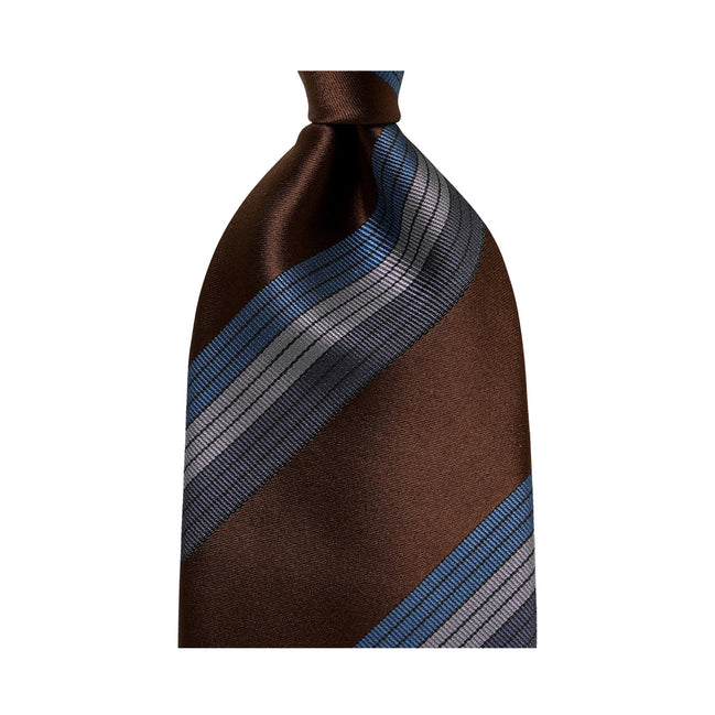 Tie English Archive Collection Brown/Blue/Grey Stripes GMQA034AR