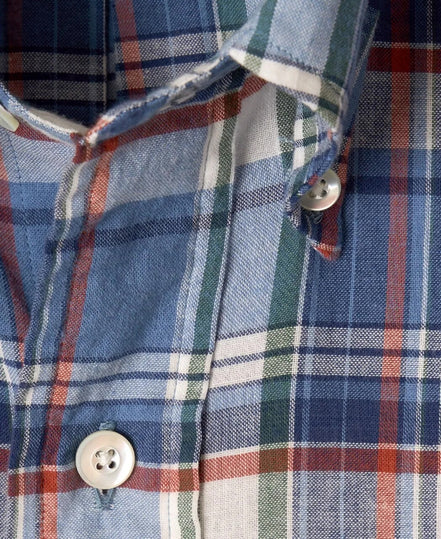 Vintage Ivy 有機印度棉 Madras 格紋鈕扣領襯衫｜多色格紋｜GQ101023