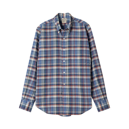 Vintage Ivy 有機印度棉 Madras 格紋鈕扣領襯衫｜多色格紋｜GQ101023
