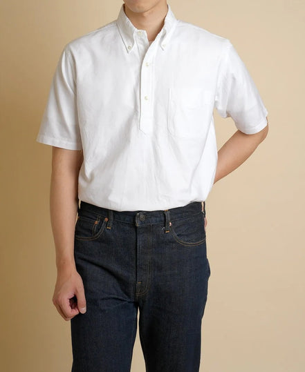 Vintage Ivy 白色 Oxford 套頭鈕扣領襯衫