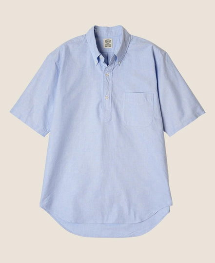 Vintage Ivy 藍色 Oxford 套頭鈕扣領襯衫