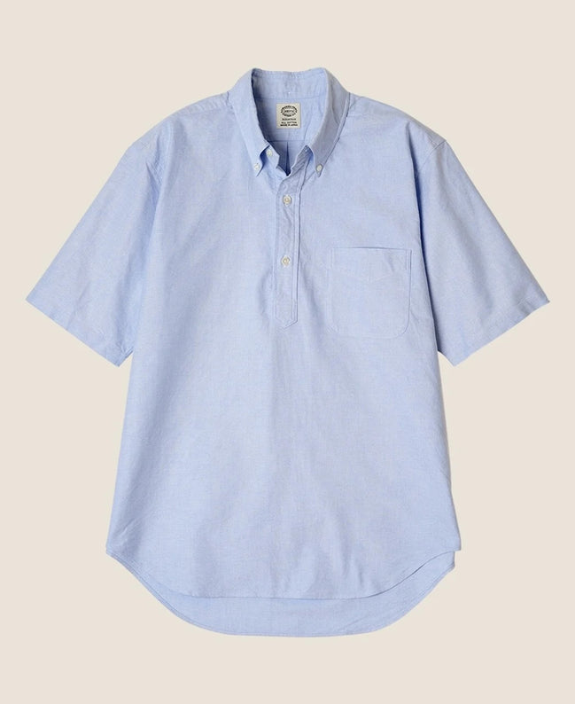 Vintage Ivy 藍色 Oxford 套頭鈕扣領襯衫