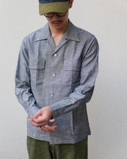 Kamakura Classics 復古靛藍 Chambray 開領襯衫