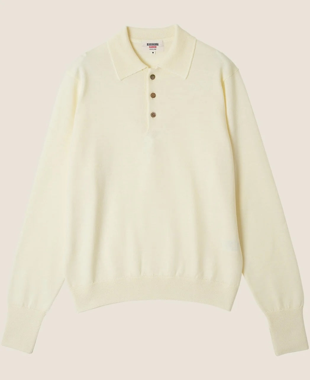 Kamakura Classics 12G 羊毛長袖 Polo White