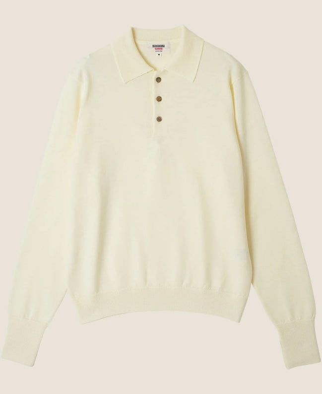 Kamakura Classics 12G 羊毛長袖 Polo White