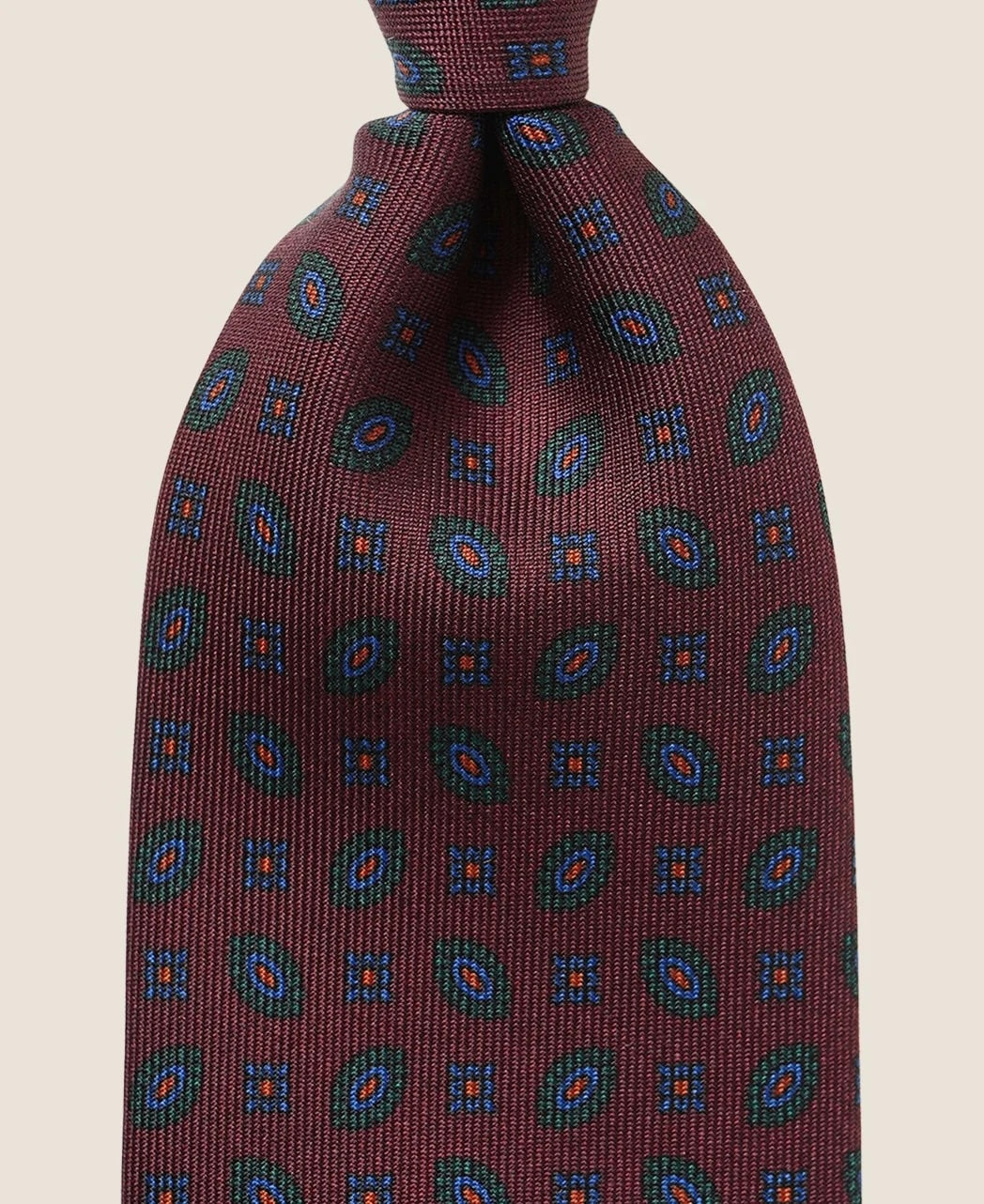 Unpitted Narrow Tie Ancient Madder Silk Red KCQS013AAO