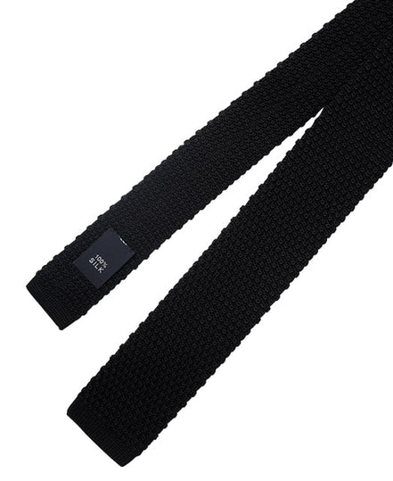 Vintage Ivy Black Knit Tie KMCL011AMS