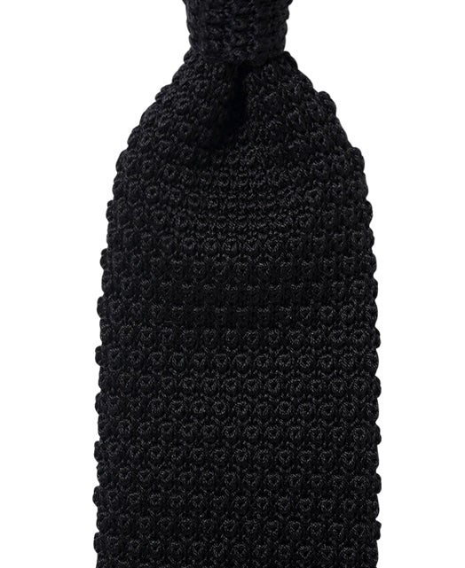 Vintage Ivy Black Knit Tie KMCL011AMS