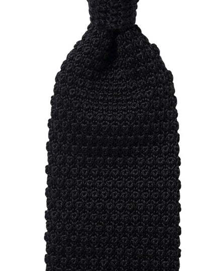 Vintage Ivy Black Knit Tie KMCL011AMS