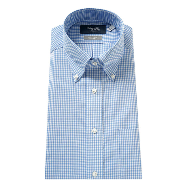 Tokyo Slim Fit - 鈕扣領精織牛津Gingham 格紋免燙襯衫