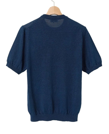 MOONCASTLE 亞麻針織 T-Shirt Navy