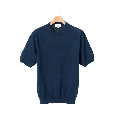 MOONCASTLE 亞麻針織 T-Shirt Navy