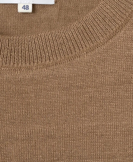 MOONCASTLE 亞麻針織 T-Shirt Light Brown