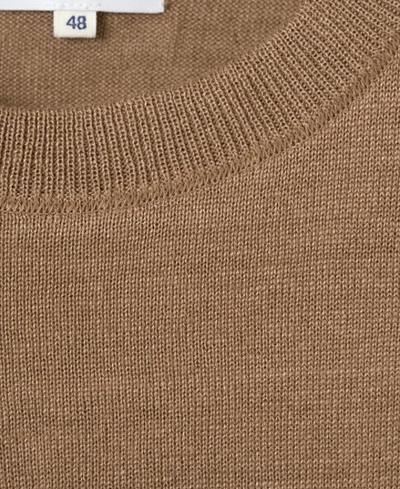 MOONCASTLE 亞麻針織 T-Shirt Light Brown