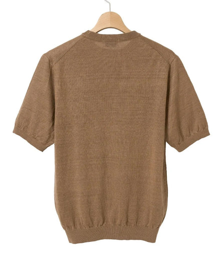 MOONCASTLE 亞麻針織 T-Shirt Light Brown