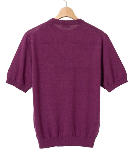 MOONCASTLE 亞麻針織 T-Shirt Purple