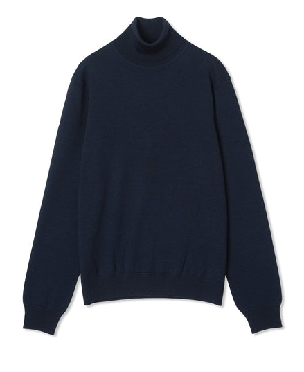 12G 超細美麗諾羊毛高領毛衣 Navy