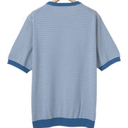 高捻棉抗菌除臭滾邊針織 T-Shirt  Blue