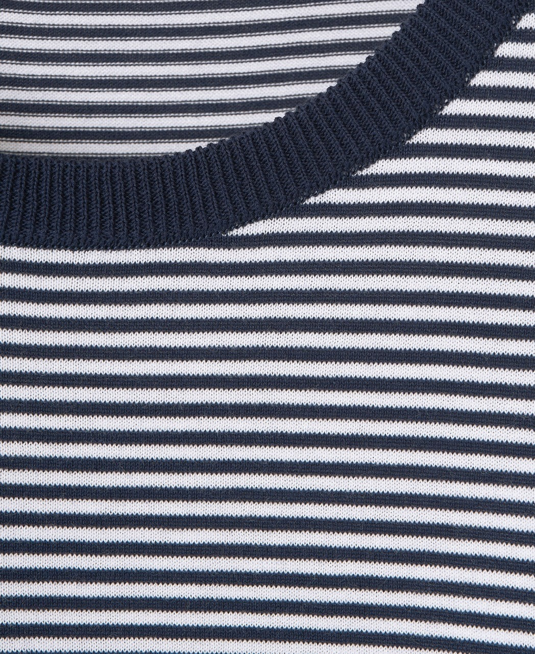 高捻棉抗菌除臭滾邊針織 T-Shirt  Navy