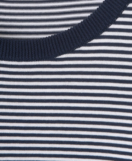 高捻棉抗菌除臭滾邊針織 T-Shirt  Navy