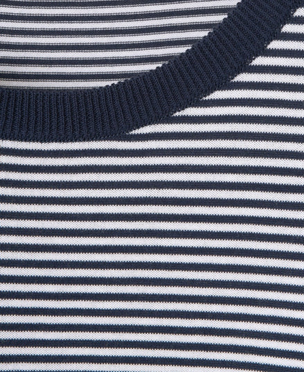 高捻棉抗菌除臭滾邊針織 T-Shirt  Navy