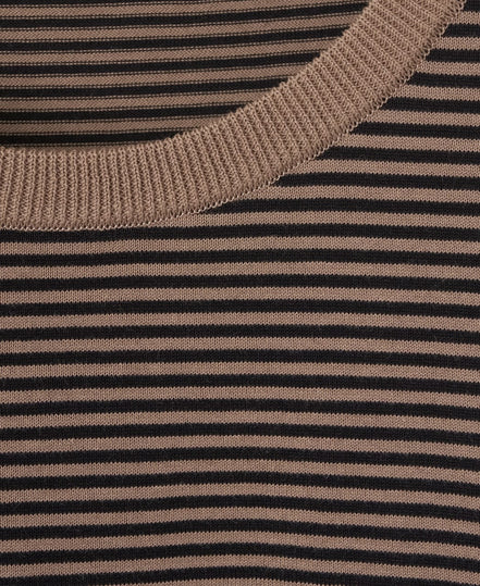 高捻棉抗菌除臭滾邊針織 T-Shirt Brown