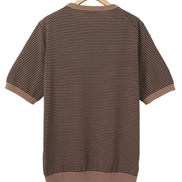 高捻棉抗菌除臭滾邊針織 T-Shirt Brown
