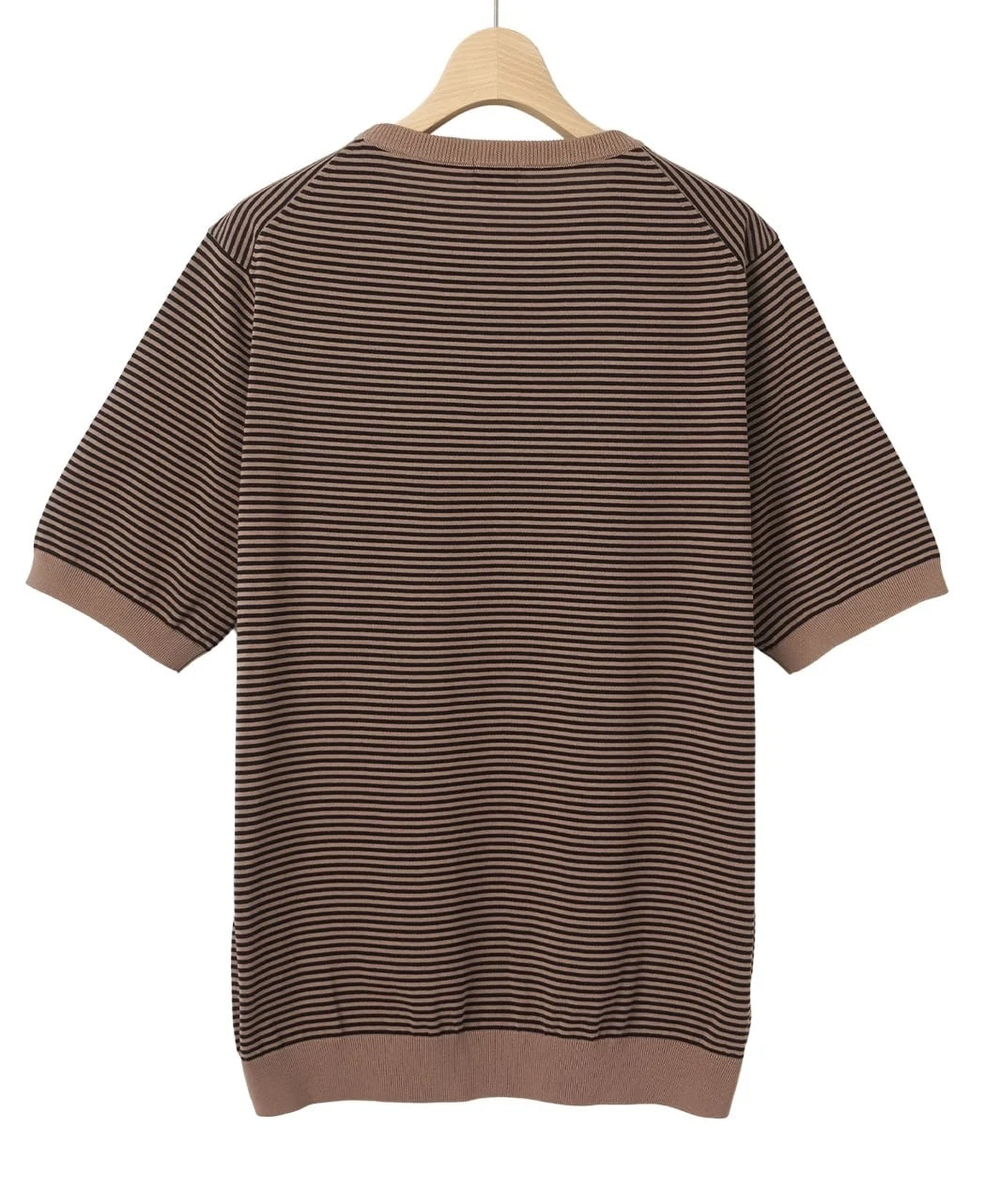 高捻棉抗菌除臭滾邊針織 T-Shirt Brown