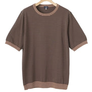 高捻棉抗菌除臭滾邊針織 T-Shirt Brown