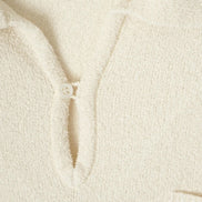 Bouclé Skipper 針織 Polo 衫 White