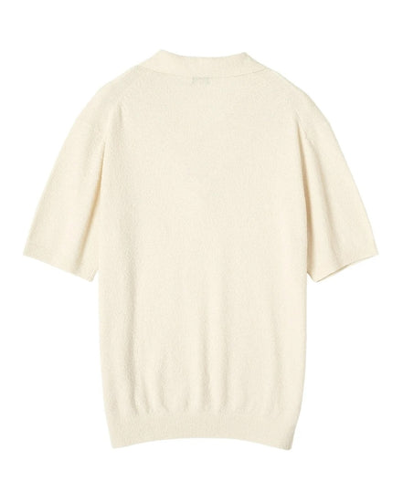 Bouclé Skipper 針織 Polo 衫 White