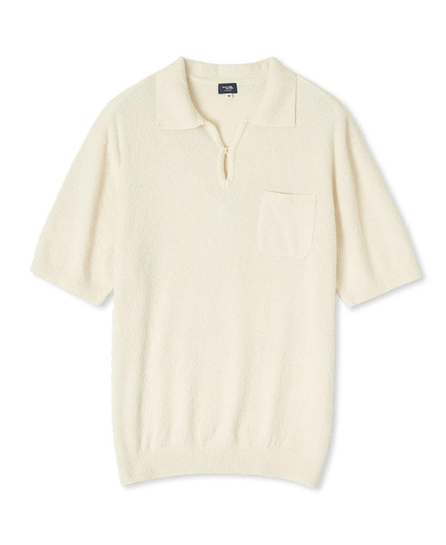 Bouclé Skipper 針織 Polo 衫 White