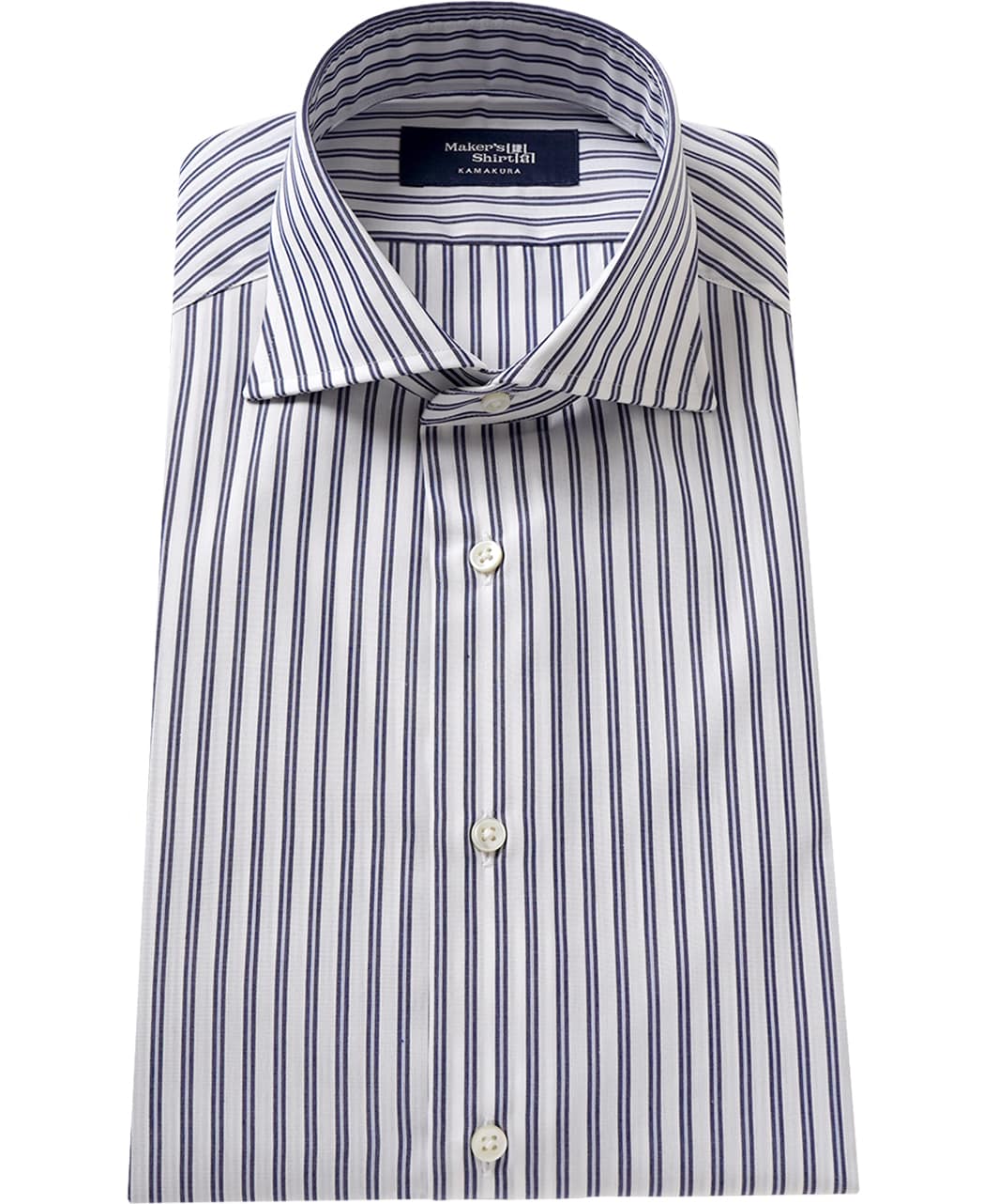 Tokyo Slim Fit - 義式寬角領府綢棉條紋襯衫
