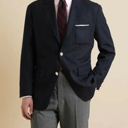 Wool Mohair 無結構 Ivy Navy Blazer