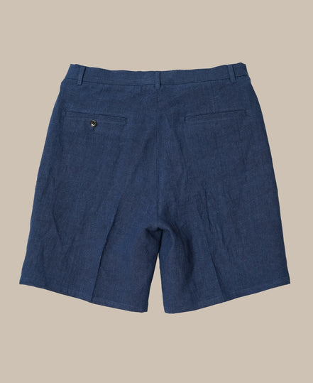 Extra Heavy Linen 雙摺短褲 Navy