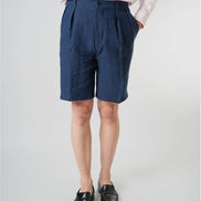 Extra Heavy Linen 雙摺短褲 Navy