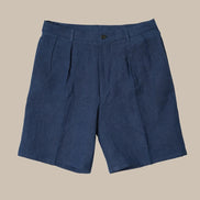 Extra Heavy Linen 雙摺短褲 Navy